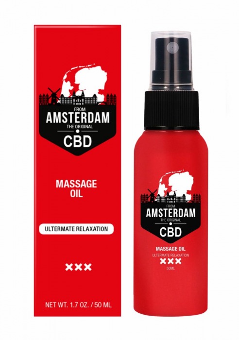 Стимулирующее массажное масло CBD from Amsterdam Massage Oil - 50 мл. - Shots Media BV - купить с доставкой в Энгельсе