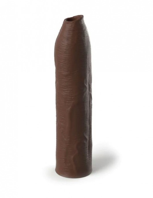 Коричневая насадка-удлинитель Uncut Silicone Penis Enhancer - 17,8 см. - Pipedream - в Энгельсе купить с доставкой