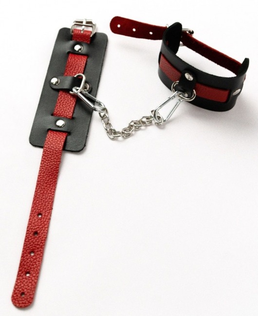 Черные оковы с красным декором и заклепками - Crazy Handmade - купить с доставкой в Энгельсе