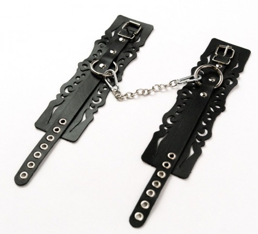 Узорчатые кожаные оковы с регулируемыми ремешками - Crazy Handmade - купить с доставкой в Энгельсе