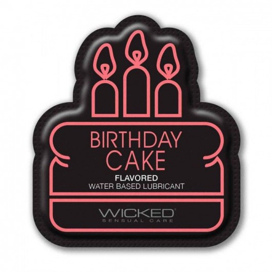 Лубрикант на водной основе со вкусом торта с кремом Wicked Aqua Birthday cake - 3 мл. - Wicked - купить с доставкой в Энгельсе