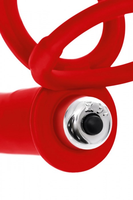 Красная насадка на пенис для двойного проникновения - 19 см. - ToyFa - купить с доставкой в Энгельсе