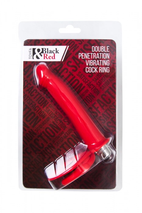 Красная насадка на пенис для двойного проникновения - 19 см. - ToyFa - купить с доставкой в Энгельсе