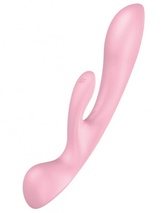 Розовый двусторонний вибратор-кролик Triple Oh - Satisfyer