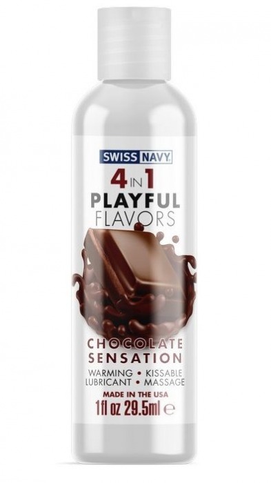 Массажный гель 4-в-1 Chocolate Sensation с ароматом шоколада - 29,5 мл. - Swiss navy - купить с доставкой в Энгельсе