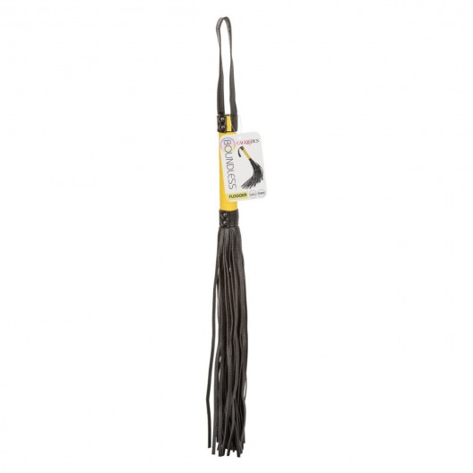 Черная плеть с желтой рукоятью Boundless Flogger - 69,25 см. - California Exotic Novelties - купить с доставкой в Энгельсе