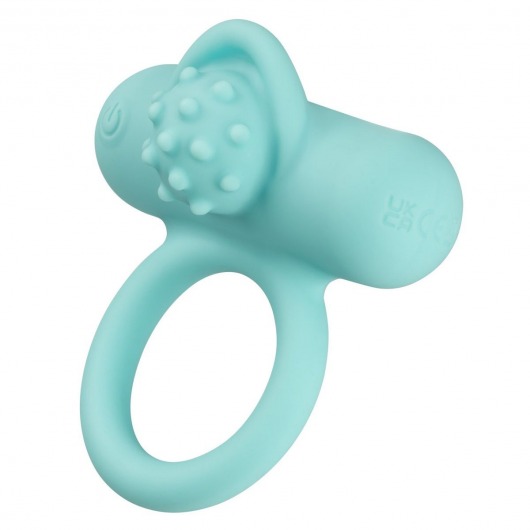 Аквамариновое эрекционное виброкольцо Silicone Rechargeable Nubby Lover’s Delight - California Exotic Novelties - в Энгельсе купить с доставкой