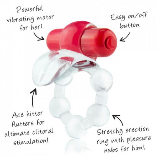 Виброкольцо с язычком и красным виброэлементом Overtime - Screaming O - в Энгельсе купить с доставкой
