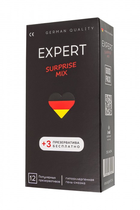 Презервативы EXPERT Surprise Mix - 12 шт.(+3 в подарок) - Expert - купить с доставкой в Энгельсе