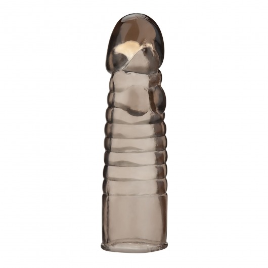 Дымчатая насадка-удлинитель Ribbed Realistic Penis Enhancing Sleeve Extension - 15,2 см. - BlueLine - в Энгельсе купить с доставкой