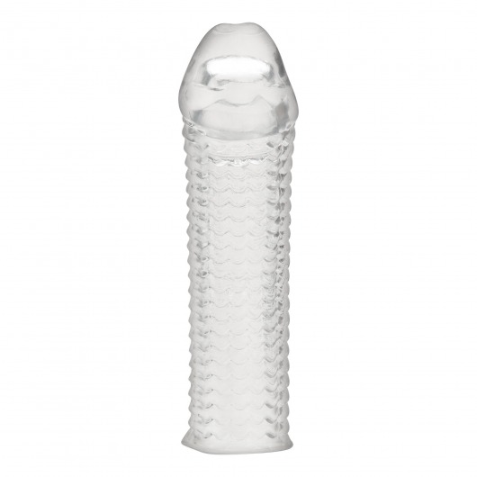 Текстурированная насадка на пенис Clear Textured Penis Enhancing Sleeve Extension - 16,5 см. - BlueLine - в Энгельсе купить с доставкой