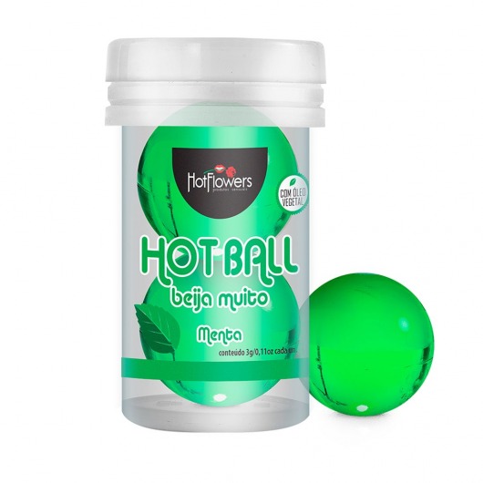 Лубрикант на масляной основе Hot Ball Beija Muito с ароматом мяты (2 шарика по 3 гр.) - HotFlowers - купить с доставкой в Энгельсе