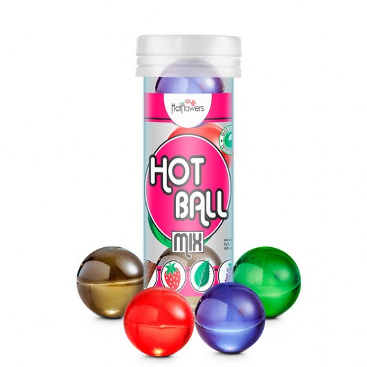 Ароматизированный лубрикант Hot Ball Mix на масляной основе (4 шарика по 3 гр.) - HotFlowers - купить с доставкой в Энгельсе