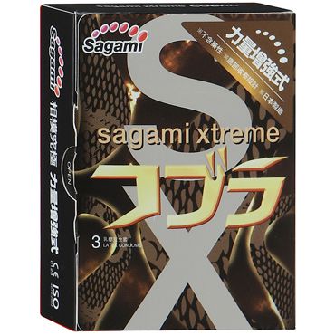 Суженные к основанию презервативы Sagami Xtreme COBRA - 3 шт. - Sagami - купить с доставкой в Энгельсе