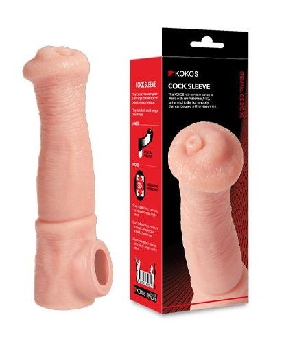 Телесная фантазийная насадка на член Cock Sleeve Size L - KOKOS - в Энгельсе купить с доставкой