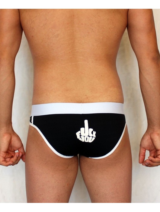 Черные трусы-слипы с провокационным принтом на задней части - Boefje купить с доставкой