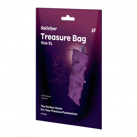 Фиолетовый мешочек для хранения игрушек Treasure Bag XL - Satisfyer - купить с доставкой в Энгельсе