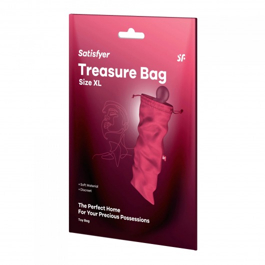 Розовый мешочек для хранения игрушек Treasure Bag XL - Satisfyer - купить с доставкой в Энгельсе