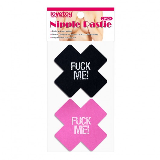 Набор из 2 пар пэстисов Cross Pattern Nipple Pasties - Lovetoy - купить с доставкой в Энгельсе