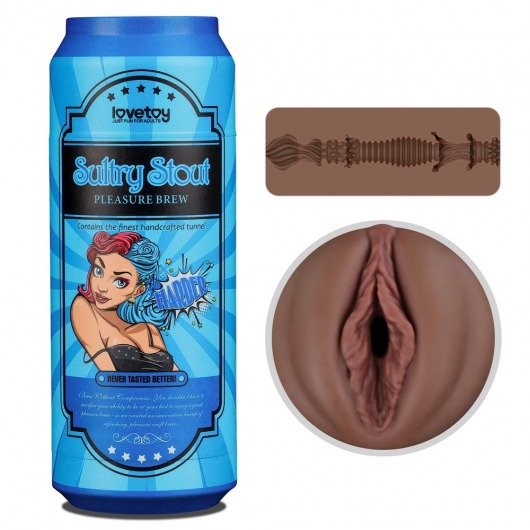 Коричневый мастурбатор-вагина Pleasure Brew Masturbator-Sultry Stout в банке - Lovetoy - в Энгельсе купить с доставкой