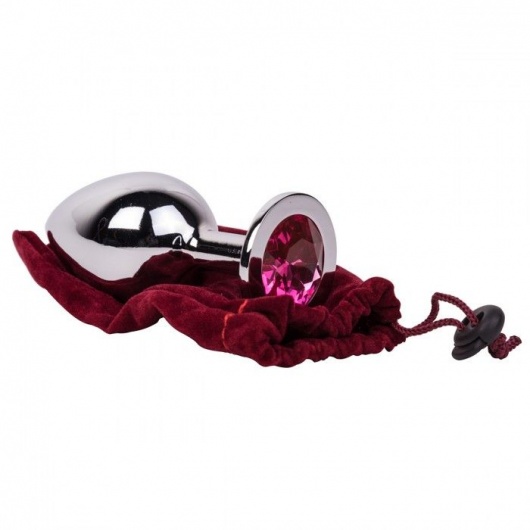 Большой стальной плаг с розовым кристаллом Pink Bubble Gum - 9,5 см. - Erotic Fantasy - купить с доставкой в Энгельсе