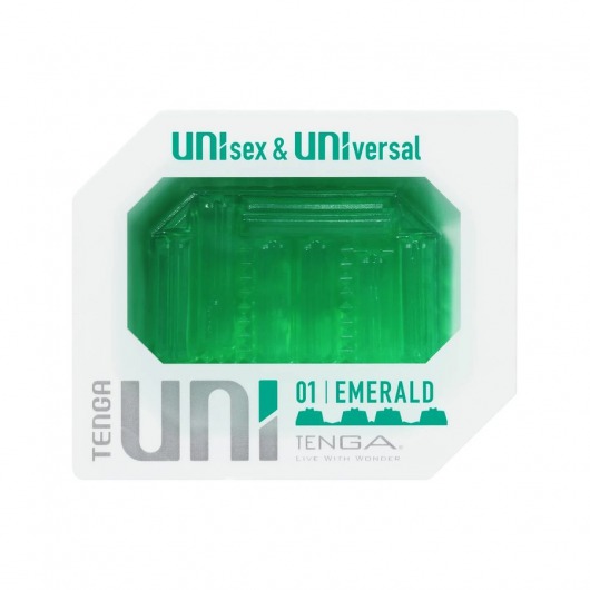 Зеленый мастурбатор-стимулятор Tenga Uni Emerald - Tenga - в Энгельсе купить с доставкой