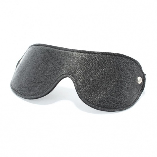 Черная кожаная маска на глаза - БДСМ Арсенал - купить с доставкой в Энгельсе