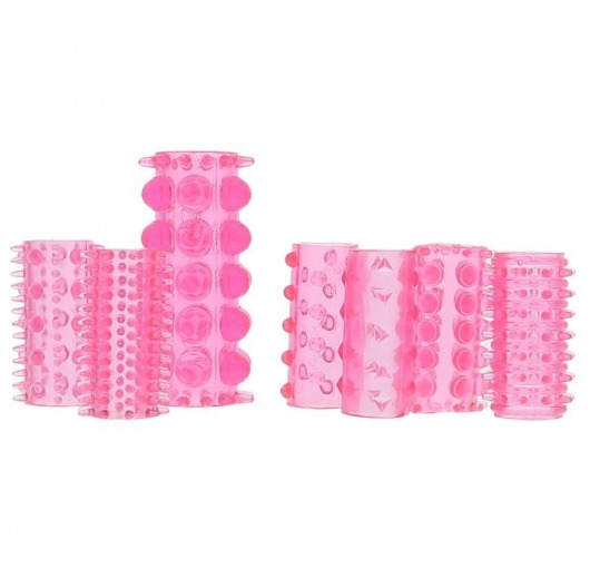 Набор из 7 розовых насадок на пенис ONE-A-DAY PENIS SLEEVES PINK - Seven Creations - в Энгельсе купить с доставкой