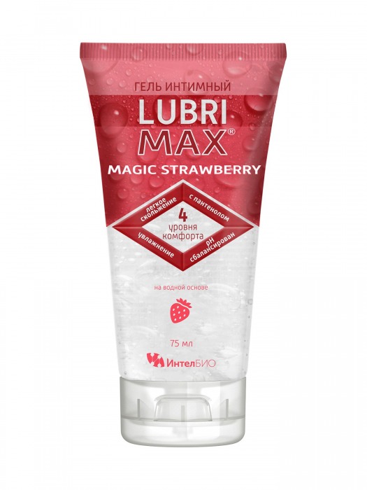 Интимный гель-смазка на водной основе Lubrimax Magic Strawberry - 75 мл. - ИнтелБИО - купить с доставкой в Энгельсе