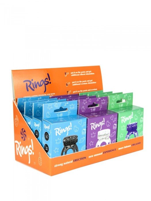 Бокс из 12 эрекционных колец Axle-pin - Lola Games - в Энгельсе купить с доставкой