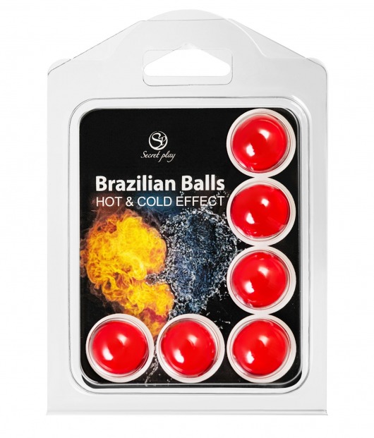 Набор из 6 шариков с массажным маслом Brazilian Balls с охлаждающим и разогревающим эффектом - Secret Play - купить с доставкой в Энгельсе