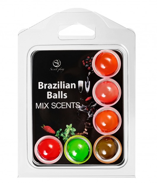 Набор из 6 шариков с ароматизированными массажными маслами Brazilian Balls - Secret Play - купить с доставкой в Энгельсе