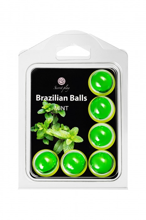 Набор из 6 шариков с массажным маслом Brazilian Balls с ароматом мяты - Secret Play - купить с доставкой в Энгельсе