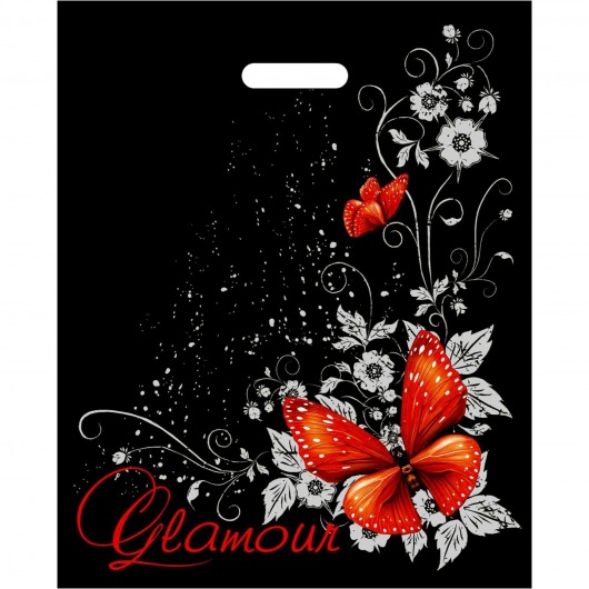 Черный пакет Glamour с вырубной ручкой (38х47 см) - Сима-Ленд - купить с доставкой в Энгельсе