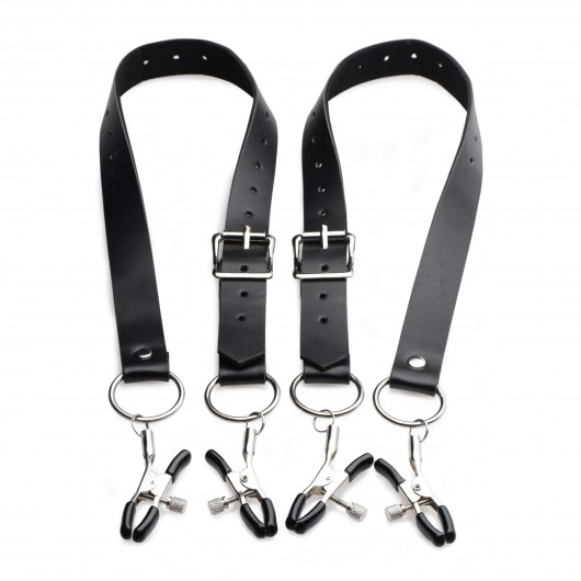 Ремни с зажимами для половых губ Spread Labia Spreader Straps with Clamps - XR Brands - купить с доставкой в Энгельсе