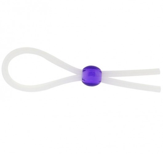 Прозрачное лассо с фиолетовой бусиной SILICONE COCK RING WITH BEAD LAVENDER - NMC - в Энгельсе купить с доставкой