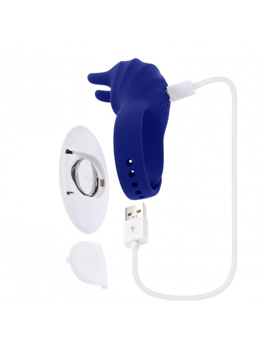 Синее эрекционное виброкольцо с клиторальной подушечкой и пультом ДУ Adjustable Fun Ring - Zero Tolerance - в Энгельсе купить с доставкой