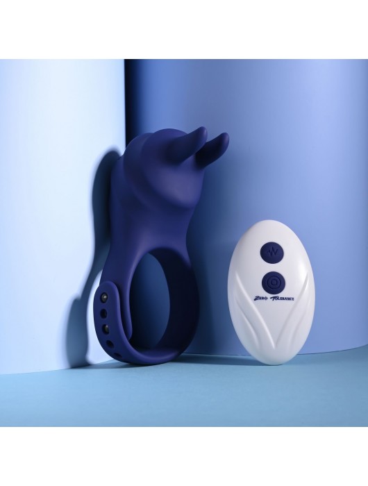 Синее эрекционное виброкольцо с клиторальной подушечкой и пультом ДУ Adjustable Fun Ring - Zero Tolerance - в Энгельсе купить с доставкой