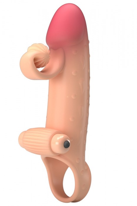 Телесная вибронасадка на пенис с подхватом мошонки - 20 см. - Baile - в Энгельсе купить с доставкой
