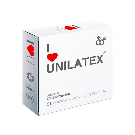 Ультратонкие презервативы Unilatex Ultra Thin - 3 шт. - Unilatex - купить с доставкой в Энгельсе