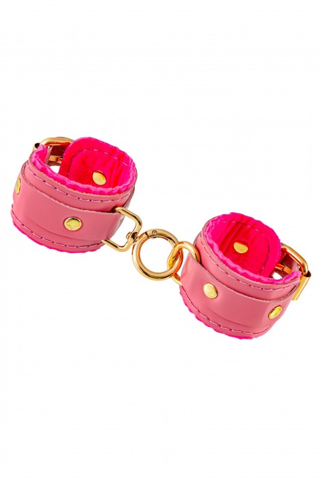 Розовые двуслойные кожаные оковы - Pecado - купить с доставкой в Энгельсе