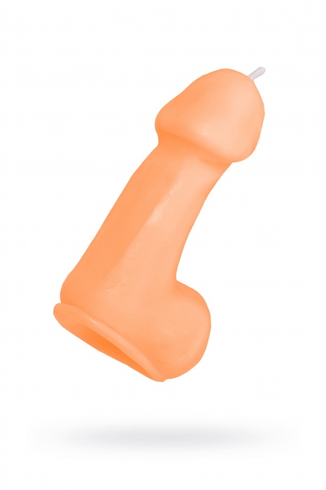 Оранжевая свеча в форме пениса - 47 гр. - Pecado - купить с доставкой в Энгельсе