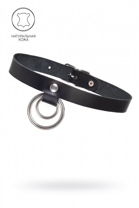 Черный чокер-ошейник с кольцом в кольце - Pecado - купить с доставкой в Энгельсе