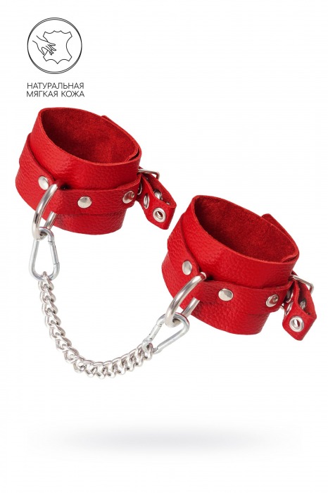 Красные мягкие кожаные оковы с люверсами - Pecado - купить с доставкой в Энгельсе