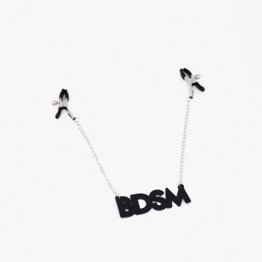 Зажимы на соски с кожаной подвеской BDSM - Crazy Handmade - купить с доставкой в Энгельсе
