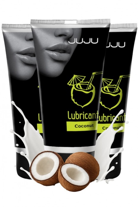 Набор из 3 съедобных лубрикантов JUJU со вкусом кокоса - JuJu - купить с доставкой в Энгельсе