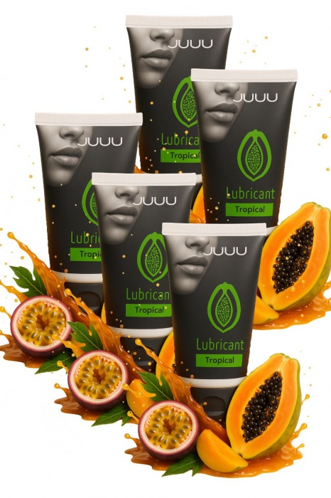 Набор из 5 съедобных лубрикантов JUJU со вкусом тропических фруктов - JuJu - купить с доставкой в Энгельсе