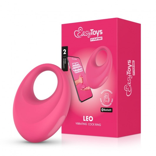 Розовое интерактивное эрекционное виброкольцо Leo - Easy toys - в Энгельсе купить с доставкой