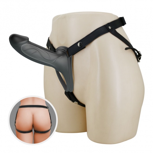 Черный полый мужской страпон London - 16,8 см. - Baile - купить с доставкой в Энгельсе