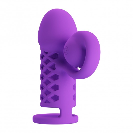 Фиолетовая вибронасадка с клиторальным отростком Harden - Baile - в Энгельсе купить с доставкой